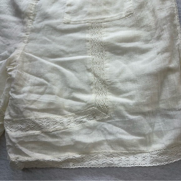 Free People Beach Shorts Embroidered Lace Drawstring Ivory Oversized Short Small - Picture 6 of 12